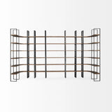 90" Brown Iron and Solid Wood Six Tier Bookcase - Homeroots