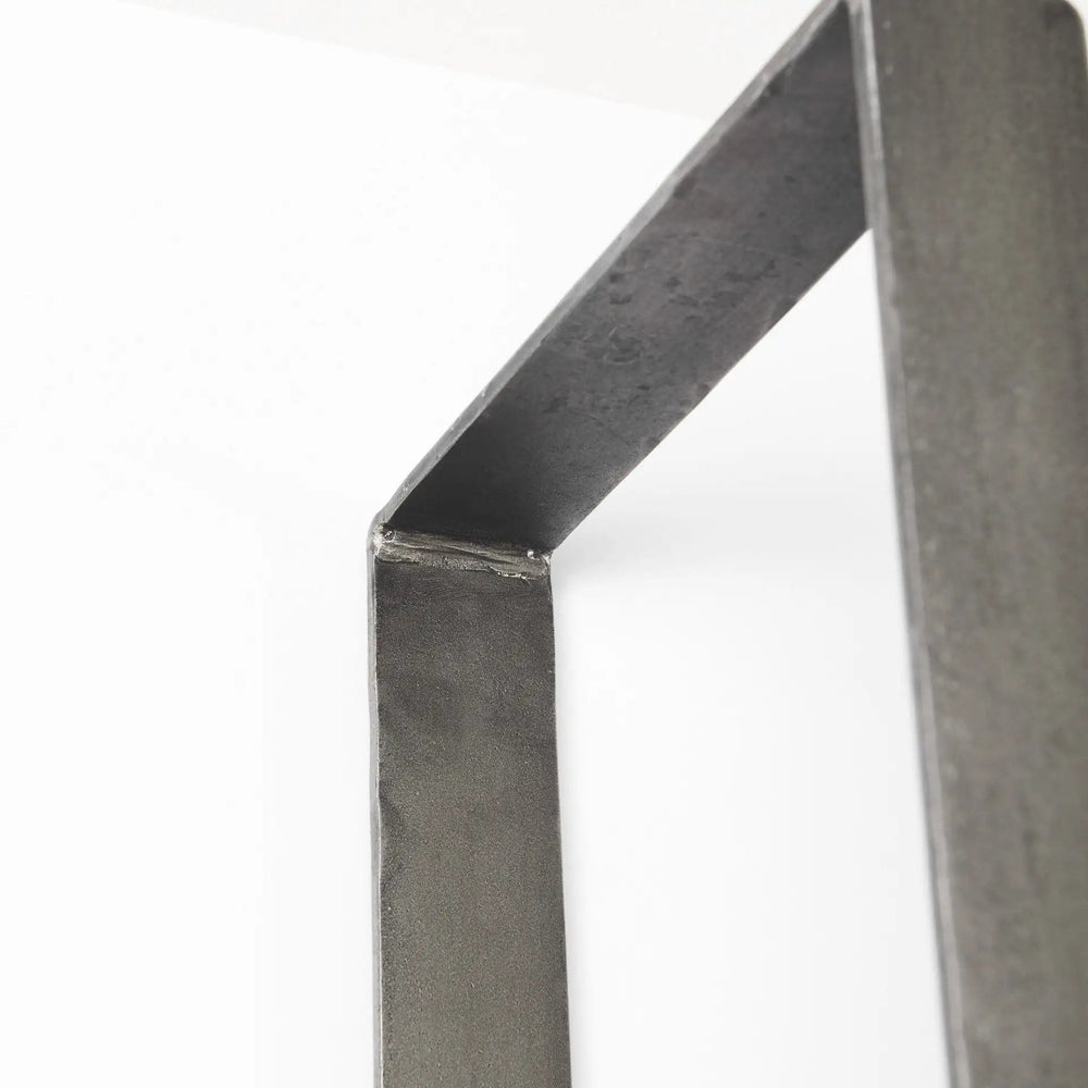 90" Brown Distressed Metal and Solid Wood Six Tier Bookcase - Homeroots - Flyclothing LLC