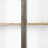 90" Brown Distressed Metal and Solid Wood Six Tier Bookcase - Homeroots - Flyclothing LLC