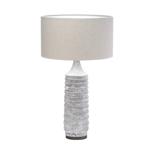 31" Gray Lamp Base LED With Beige Shade - Homeroots