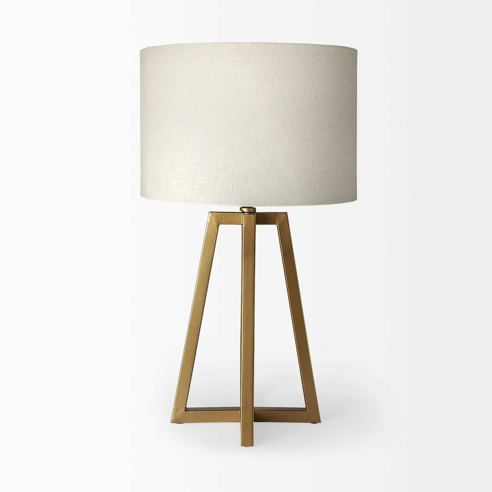 Metallic Gold Tone Geometric Table Lamp - Homeroots - Flyclothing LLC