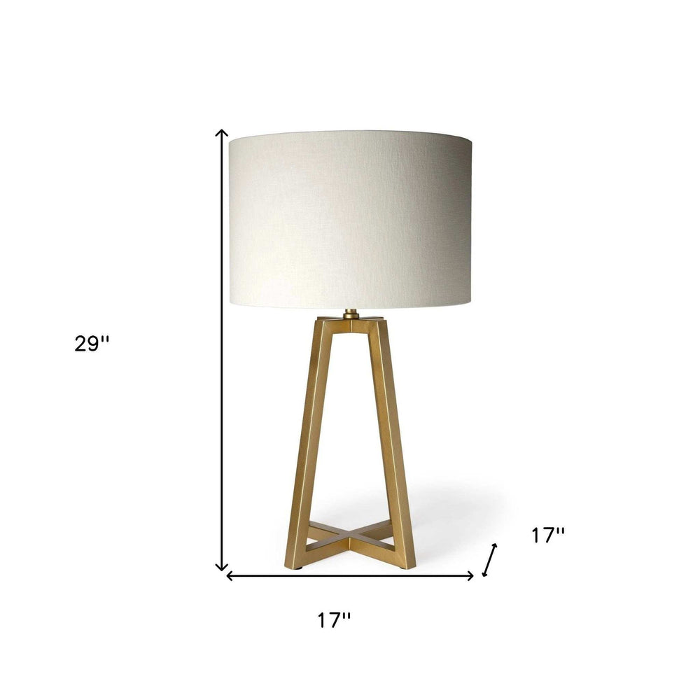 Metallic Gold Tone Geometric Table Lamp - Homeroots - Flyclothing LLC
