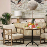 White Marble And Natural Wood Block Table Or Desk Lamp - Homeroots - Flyclothing LLC