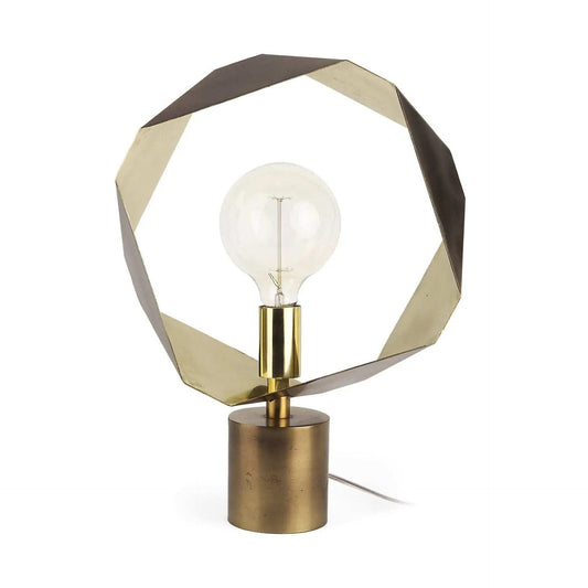 Golden Geometric Halo Table Or Desk Lamp - Homeroots - Flyclothing LLC