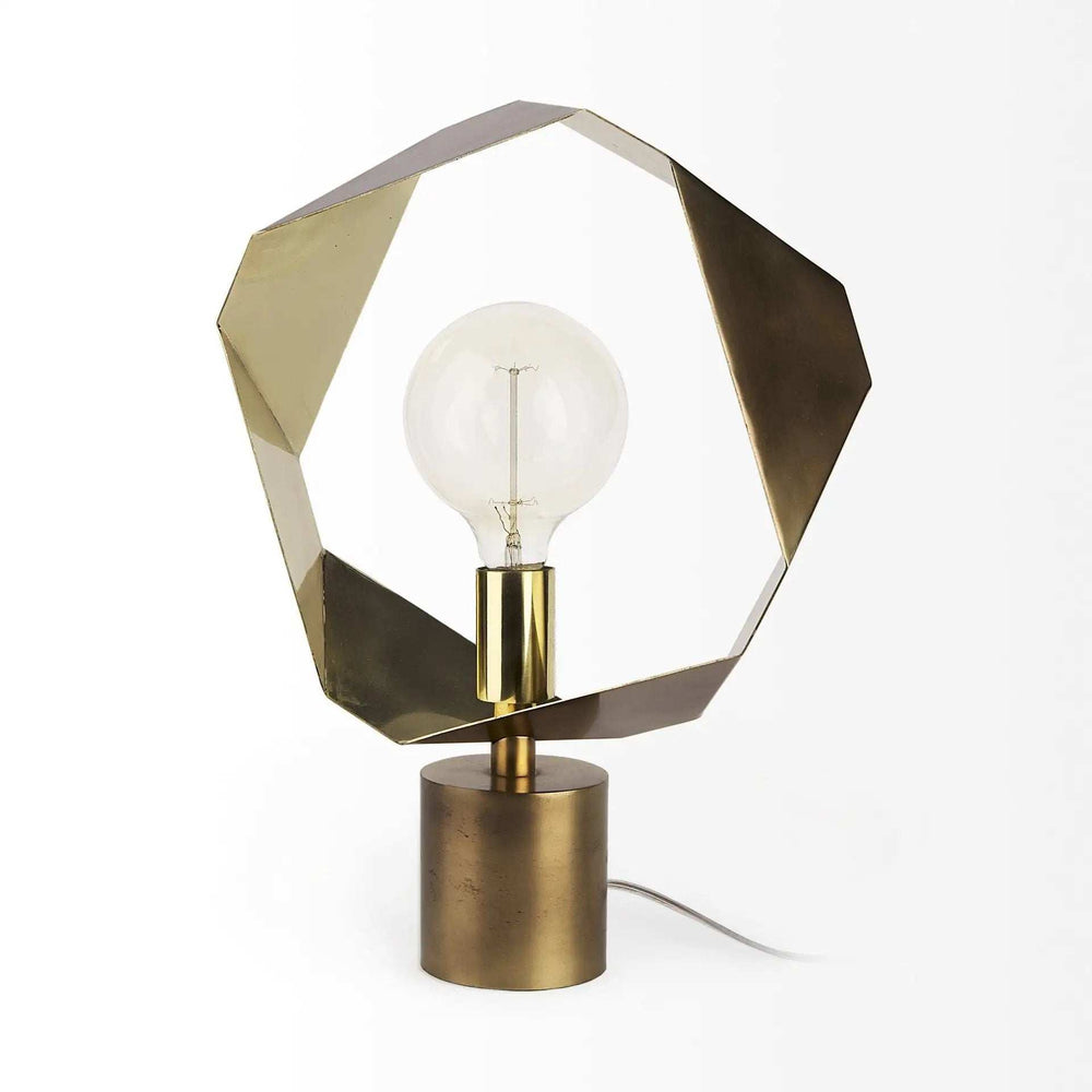 Golden Geometric Halo Table Or Desk Lamp - Homeroots - Flyclothing LLC