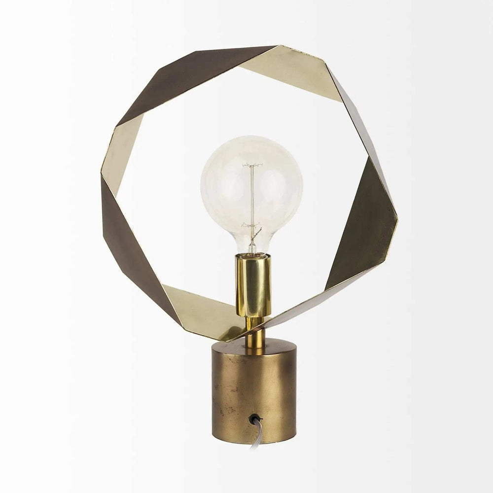 Golden Geometric Halo Table Or Desk Lamp - Homeroots - Flyclothing LLC