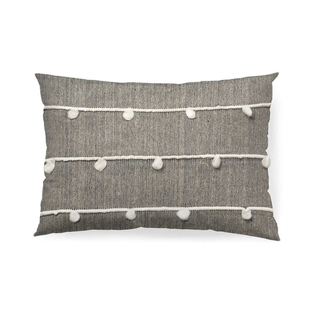 Dark Blue And Beige Lumbar Accent Pillow Cover - Homeroots - Flyclothing LLC