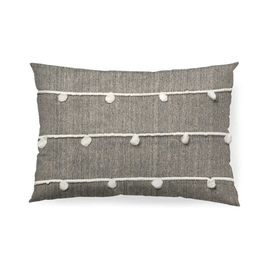 Dark Blue And Beige Lumbar Accent Pillow Cover - Homeroots - Flyclothing LLC
