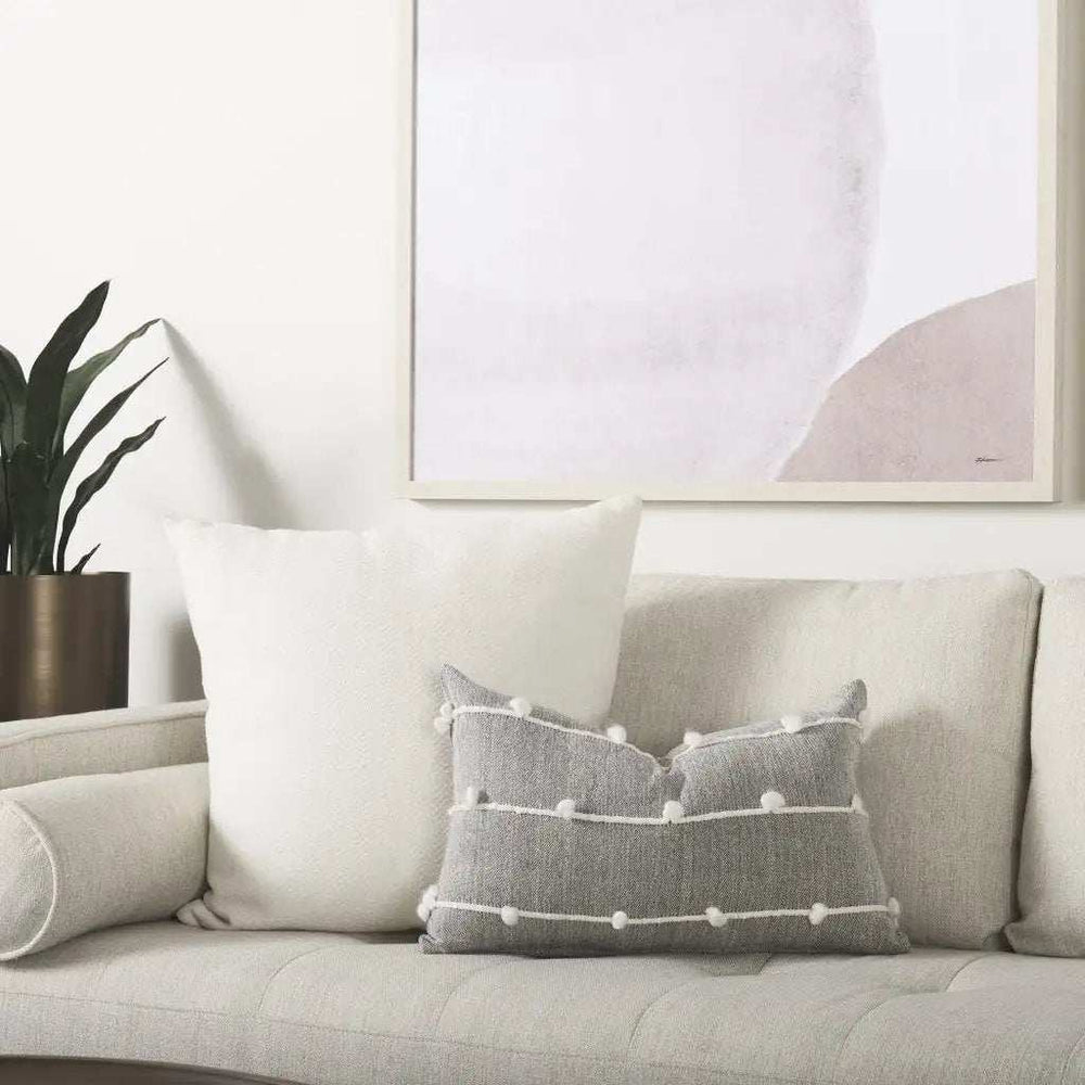 Dark Blue And Beige Lumbar Accent Pillow Cover - Homeroots - Flyclothing LLC