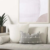 Dark Blue And Beige Lumbar Accent Pillow Cover - Homeroots - Flyclothing LLC