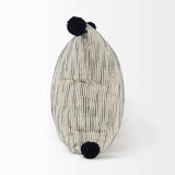 Beige And Midnight Pom Pom Square Accent Pillow Cover - Homeroots - Flyclothing LLC