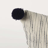 Beige And Midnight Pom Pom Square Accent Pillow Cover - Homeroots - Flyclothing LLC