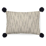 Beige And Midnight Pom Pom Lumbar Accent Pillow Cover - Homeroots - Flyclothing LLC