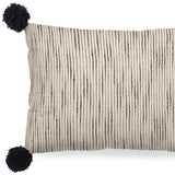 Beige And Midnight Pom Pom Lumbar Accent Pillow Cover - Homeroots - Flyclothing LLC