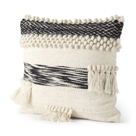 Boho Black And White Accent Pillow Cover - Homeroots - Flyclothing LLC