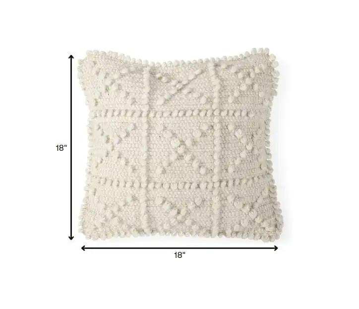 Off White Embossed Details Pillow Cover - Homeroots - Flyclothing LLC
