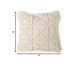 Off White Embossed Details Pillow Cover - Homeroots - Flyclothing LLC