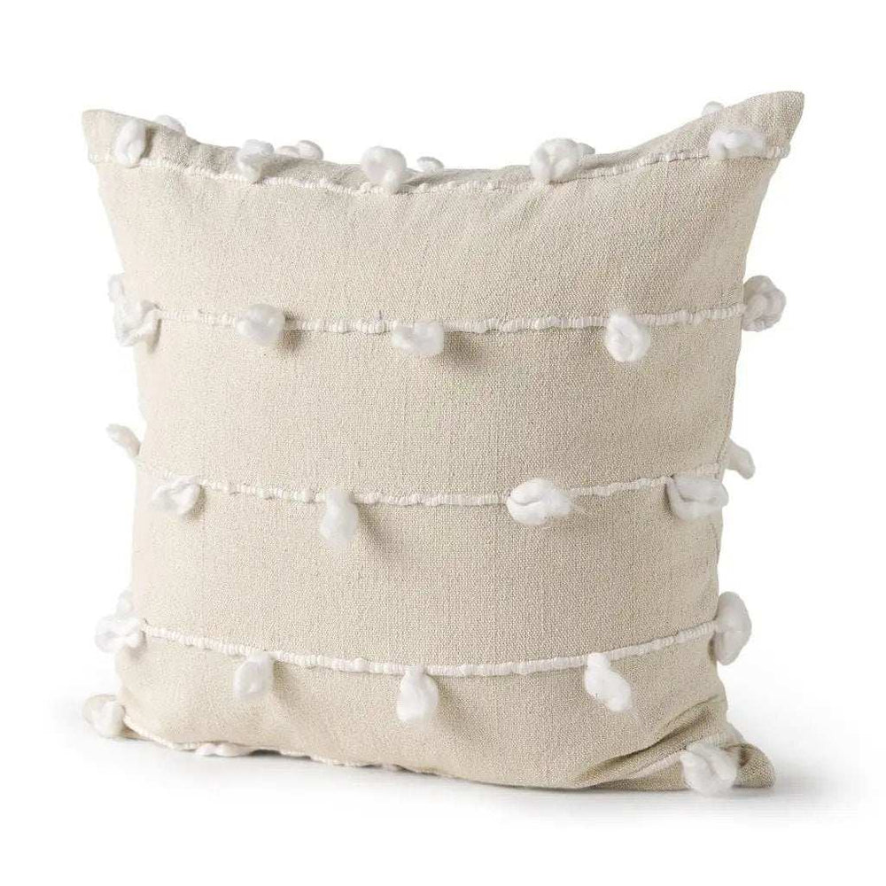 Clouds On Cream Canvas Square Pillow Cover - Homeroots - Flyclothing LLC