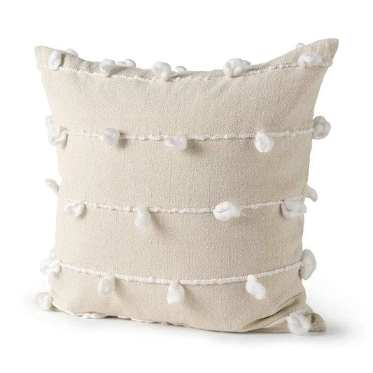 Clouds On Cream Canvas Square Pillow Cover - Homeroots - Flyclothing LLC