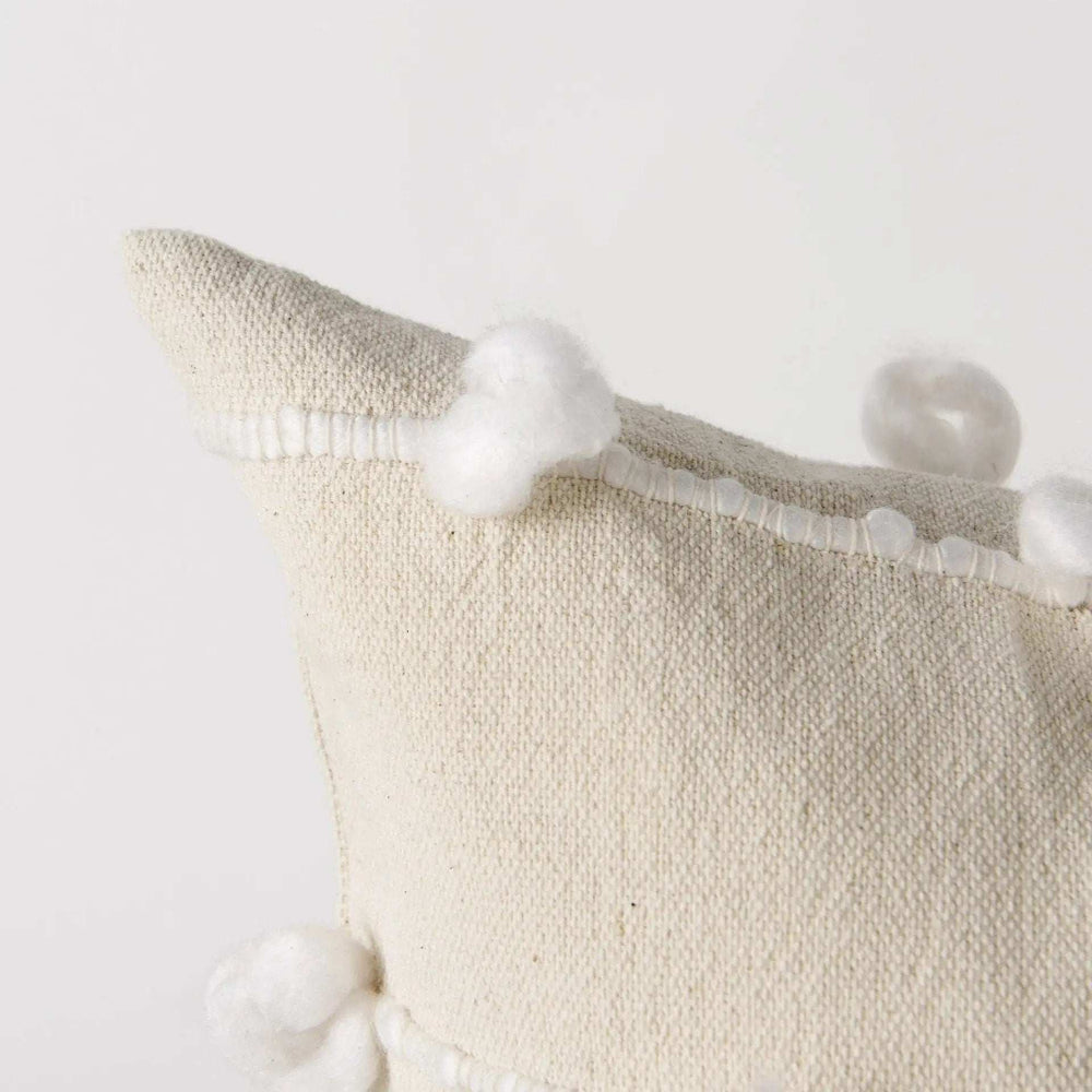 Clouds On Cream Canvas Square Pillow Cover - Homeroots - Flyclothing LLC