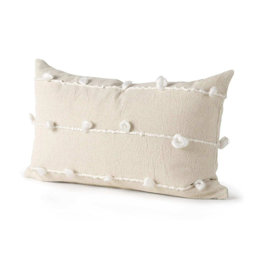 Clouds On Cream Canvas Lumbar Pillow Cover - Homeroots - Flyclothing LLC
