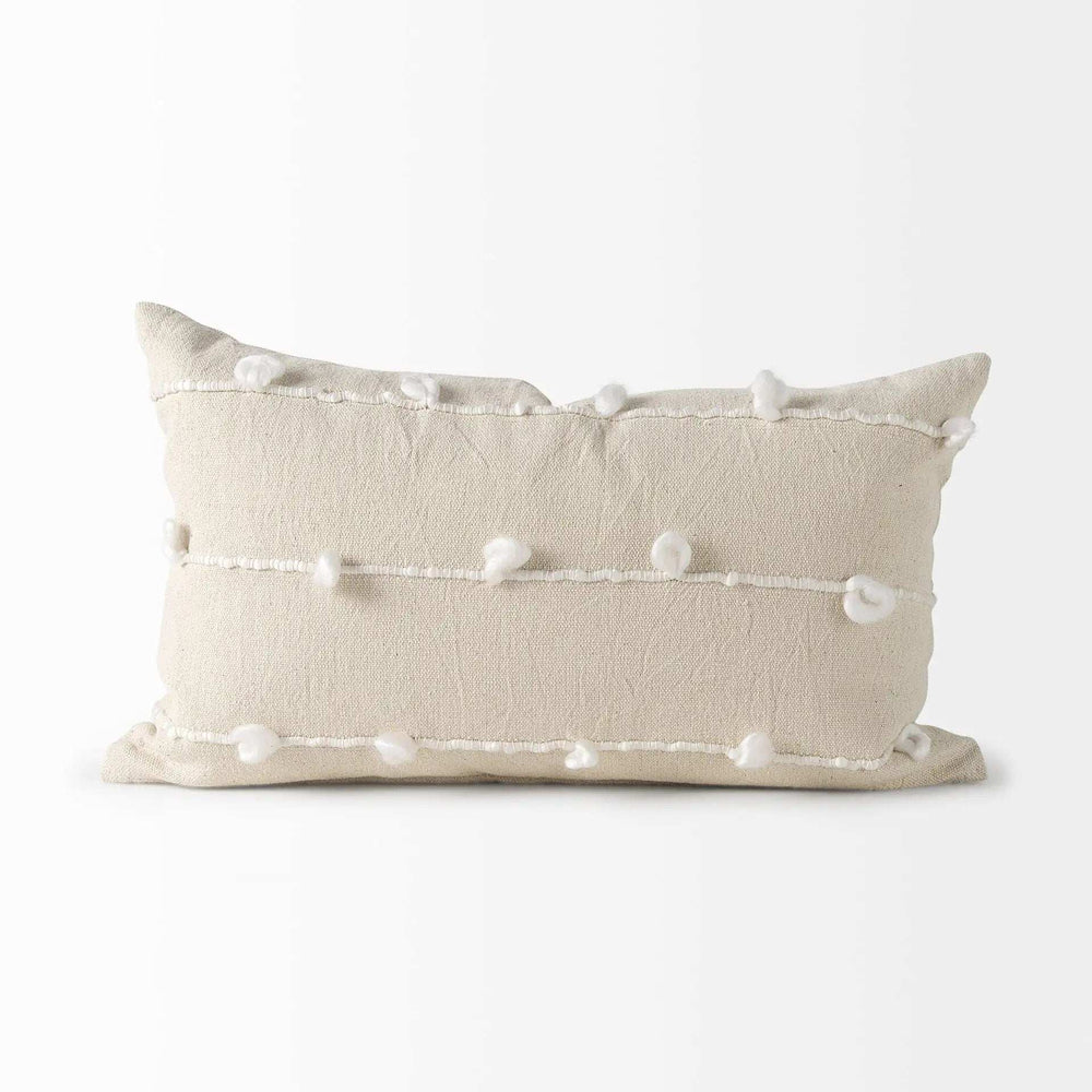 Clouds On Cream Canvas Lumbar Pillow Cover - Homeroots - Flyclothing LLC