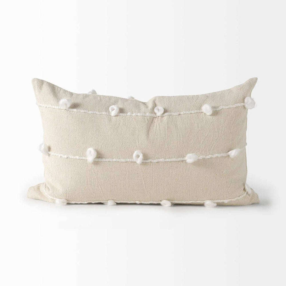 Clouds On Cream Canvas Lumbar Pillow Cover - Homeroots - Flyclothing LLC