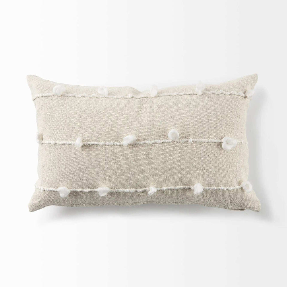 Clouds On Cream Canvas Lumbar Pillow Cover - Homeroots - Flyclothing LLC