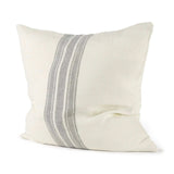 Off White Pillow Cover With Ash Gray Stripes - Homeroots - Flyclothing LLC