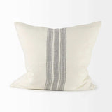 Off White Pillow Cover With Ash Gray Stripes - Homeroots - Flyclothing LLC