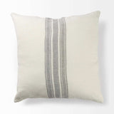Off White Pillow Cover With Ash Gray Stripes - Homeroots - Flyclothing LLC