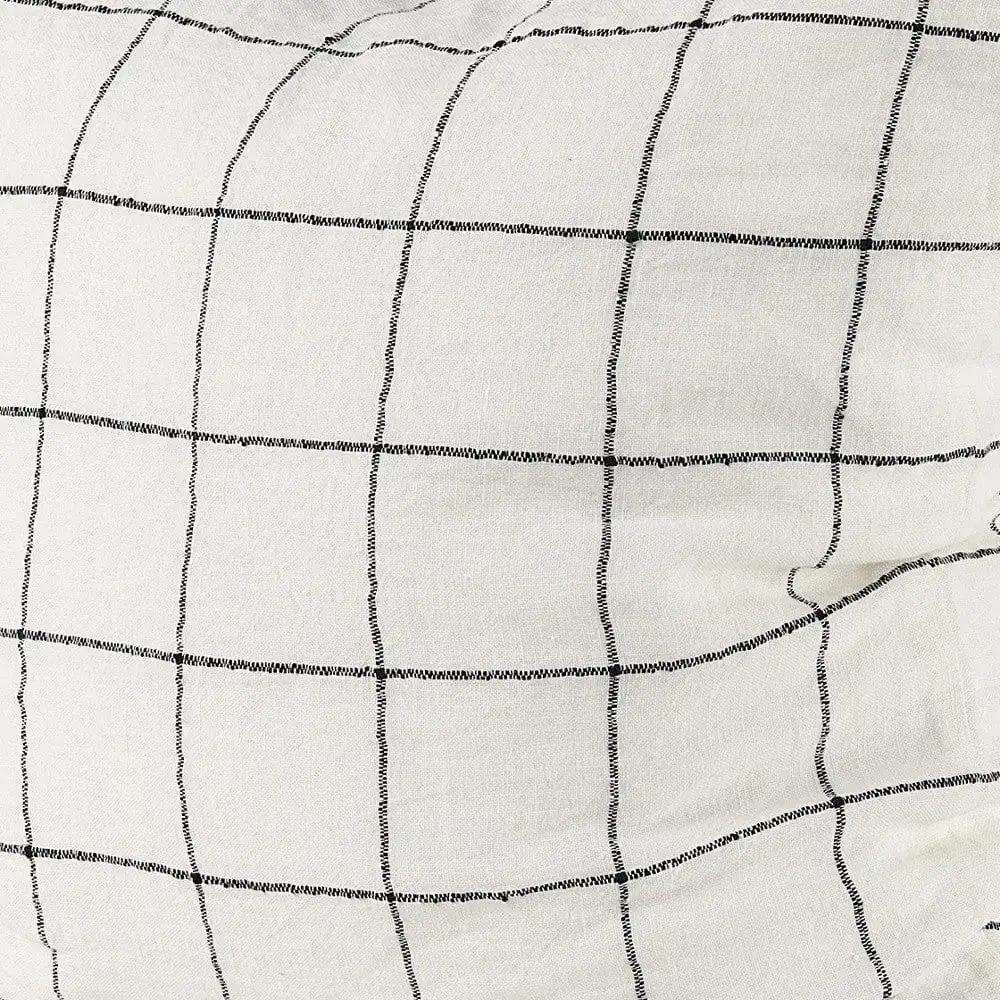 White And Black Grid Square Accent Pillow Cover - Homeroots - Flyclothing LLC