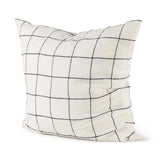 White And Black Grid Square Accent Pillow Cover - Homeroots - Flyclothing LLC