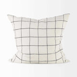 White And Black Grid Square Accent Pillow Cover - Homeroots - Flyclothing LLC