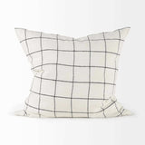 White And Black Grid Square Accent Pillow Cover - Homeroots - Flyclothing LLC