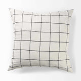 White And Black Grid Square Accent Pillow Cover - Homeroots - Flyclothing LLC