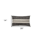 Black And White Striped Lumbar Accent Pillow Cover - Homeroots - Flyclothing LLC