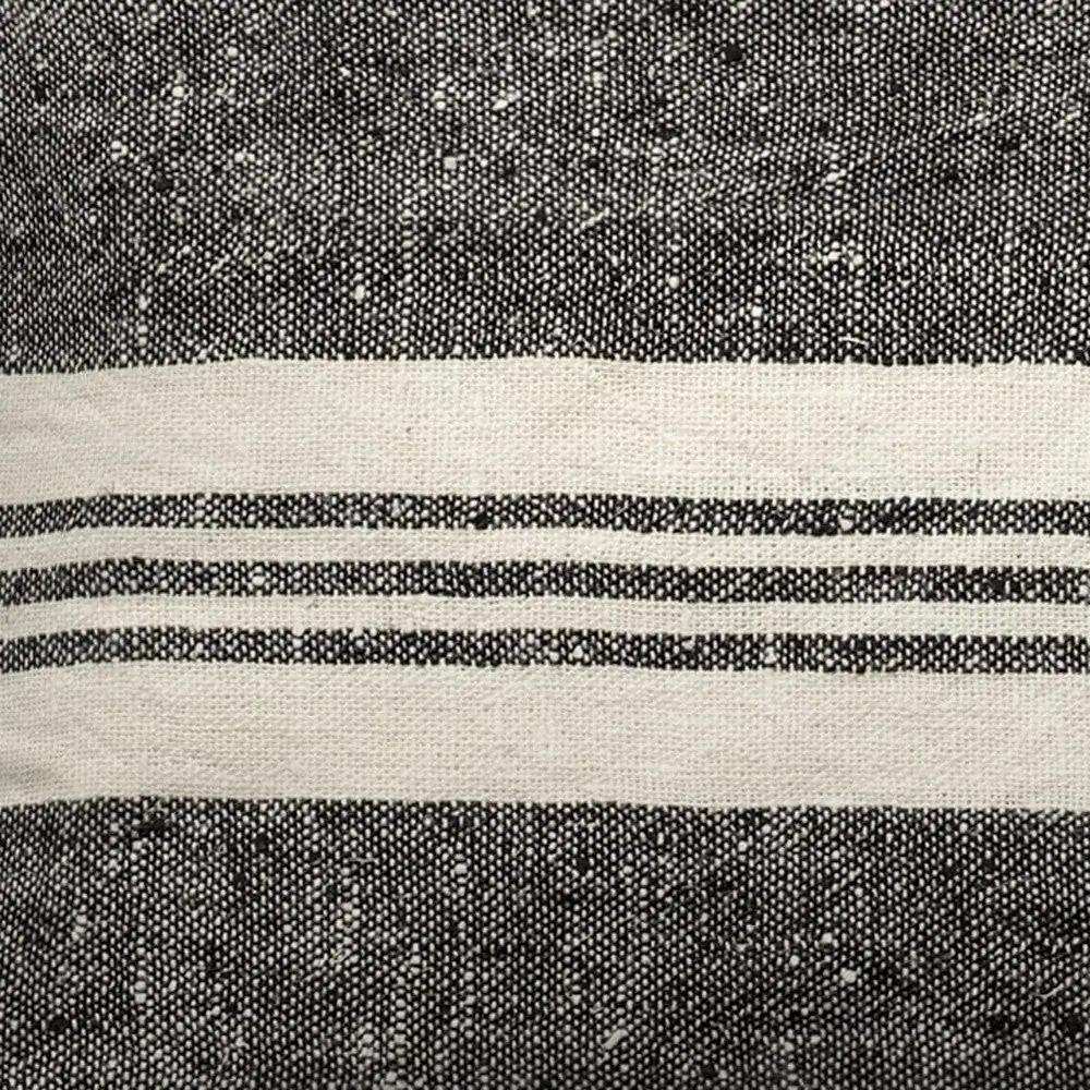 Black And White Striped Lumbar Accent Pillow Cover - Homeroots - Flyclothing LLC