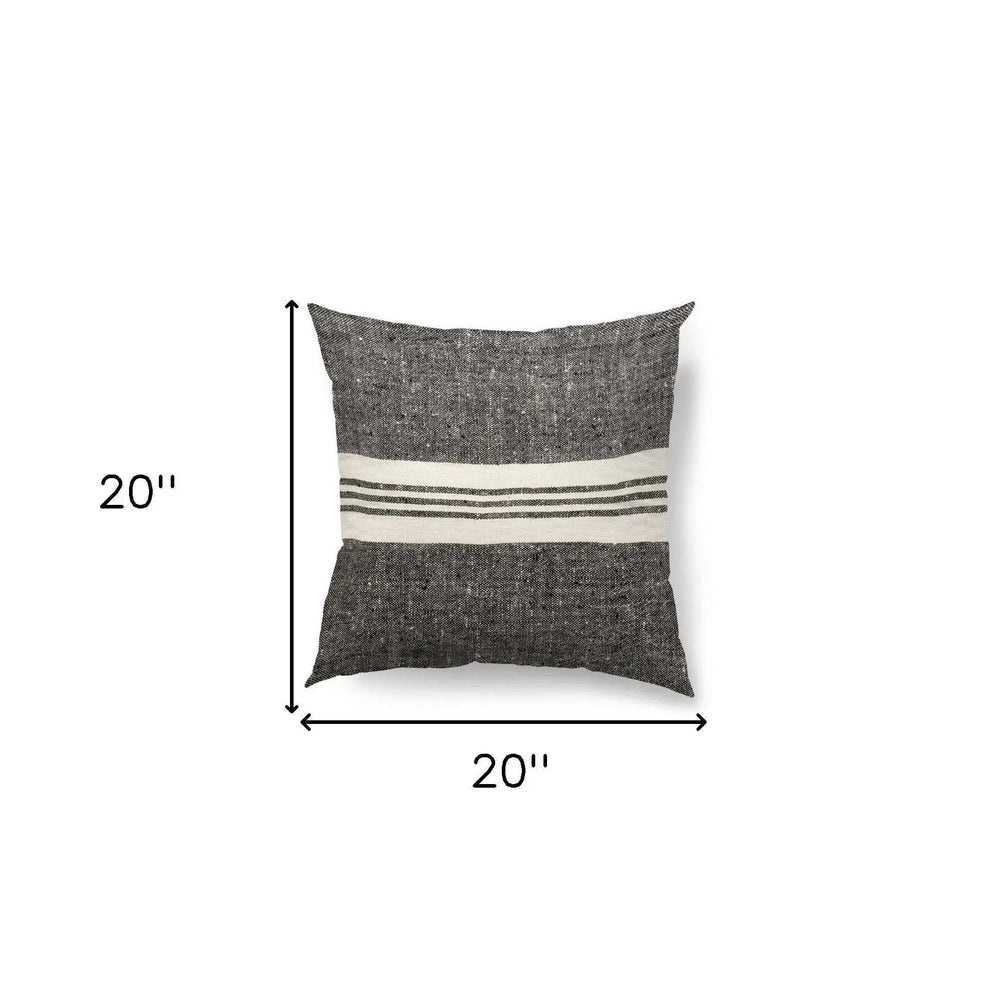 Black And White Stonewash Throw Pillow Cover - Homeroots - Flyclothing LLC