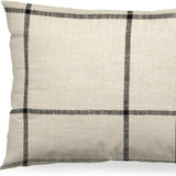 Black And Beige Plaid Lumbar Accent Pillow Cover - Homeroots - Flyclothing LLC