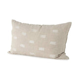Canvas Beige And White Lumbar Accent Pillow Cover - Homeroots - Flyclothing LLC