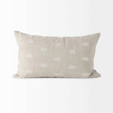 Canvas Beige And White Lumbar Accent Pillow Cover - Homeroots - Flyclothing LLC