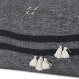 Dark Gray Detailed Lumbar Throw Pillow Cover - Homeroots - Flyclothing LLC