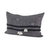 Dark Gray Detailed Lumbar Throw Pillow Cover - Homeroots - Flyclothing LLC