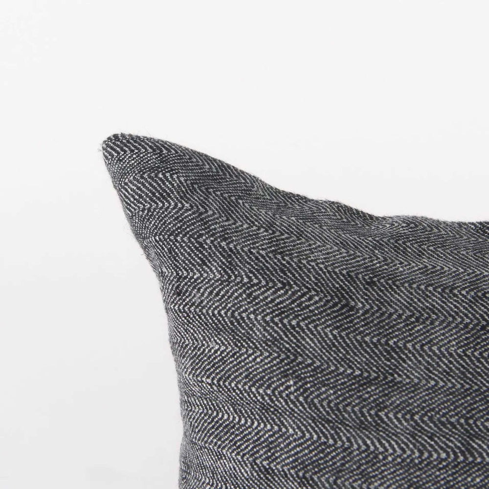 Dark Gray Detailed Lumbar Throw Pillow Cover - Homeroots - Flyclothing LLC