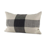 Beige And Black Plaid Pattern Lumbar Throw Pillow Cover - Homeroots - Flyclothing LLC