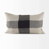 Beige And Black Plaid Pattern Lumbar Throw Pillow Cover - Homeroots - Flyclothing LLC