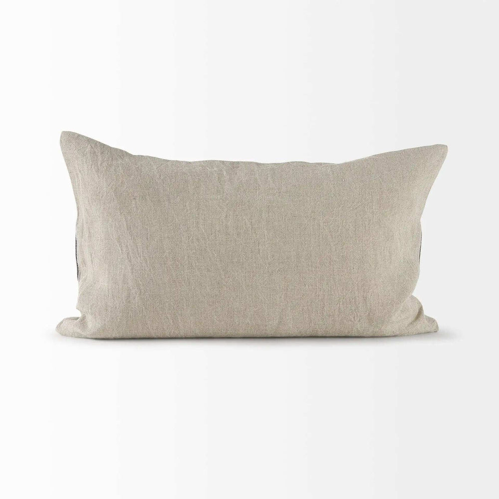 Beige And Black Plaid Pattern Lumbar Throw Pillow Cover - Homeroots - Flyclothing LLC