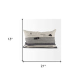 Light Gray Detailed Lumbar Throw Pillow Cover - Homeroots - Flyclothing LLC