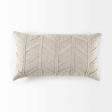 Light Gray Chevron Textured Lumbar Pillow Cover - Homeroots - Flyclothing LLC